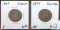 1861 , 1874 Seated Liberty Quarters.
