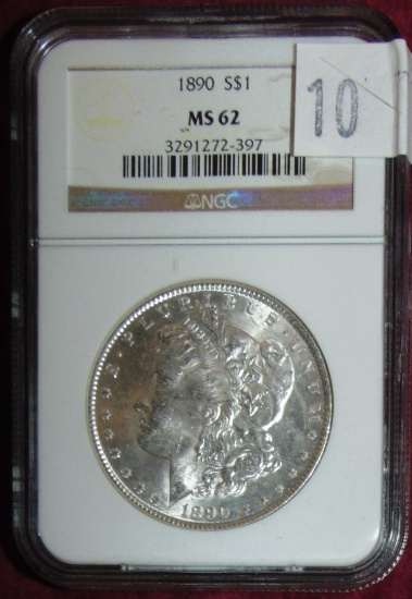 1890 Morgan Dollar NGC MS62.