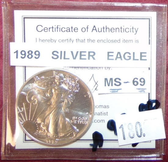 1989 Silver Eagle MS69 (4th year).