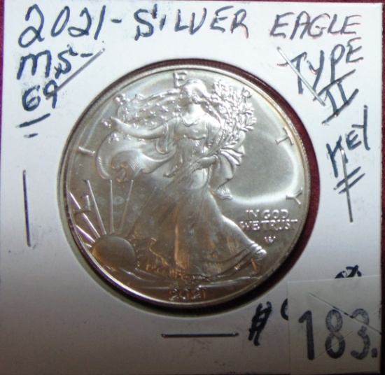 2021 Silver Eagle T-2 First Release MS69.