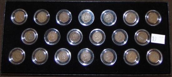 1890-1909 Indian Cents in Display Box.
