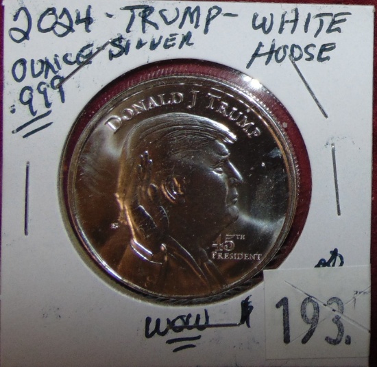 2024 Trump 1 Oz. .999 Silver Round UNC.