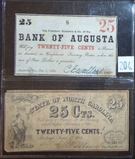 (2) 25¢ Notes EF-AU.