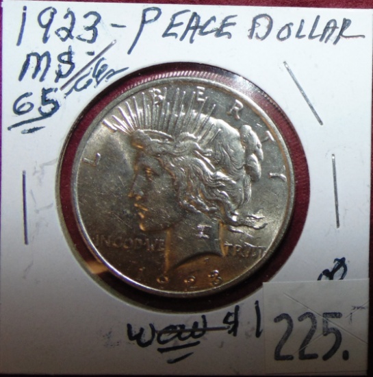 1923 Peace Dollar MS65/66. WOW!