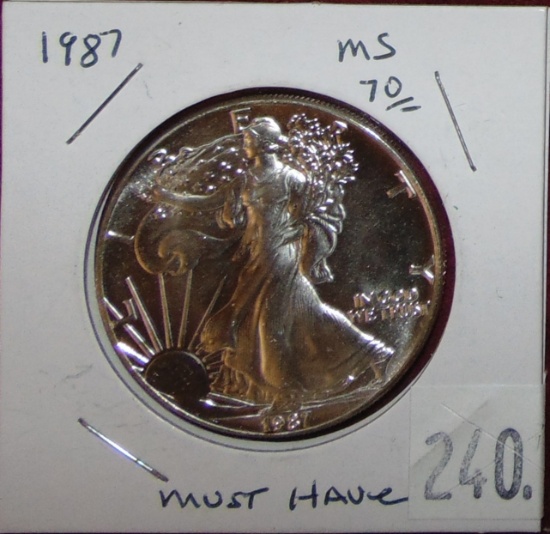1987 Silver Eagle MS70.