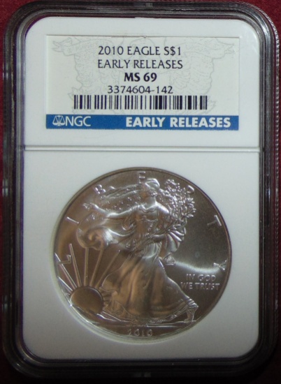 2010 Silver Eagle NGC MS69 (early release).