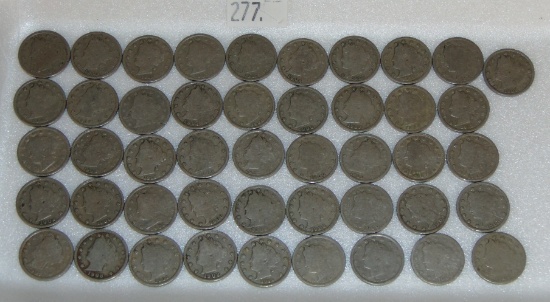 (46) "V" Nickels (all readable dates).