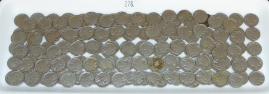 Approx. 150 Buffalo Nickels (most with readable dates).