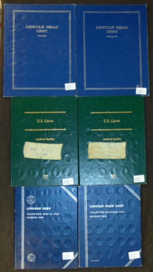 (6) Folding Albums of Lincoln Cents (2 are complete).