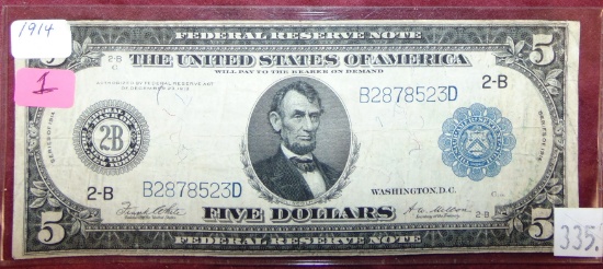 Series of 1914 $5 Large-Size FRN.