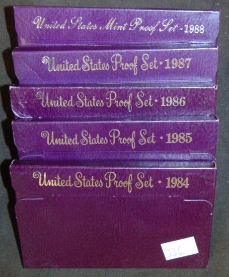 (5) U.S. Proof Sets: 1984-1988.