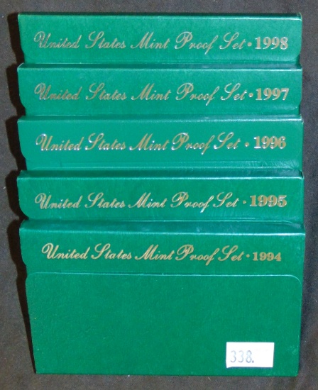 (5) U.S. Proof Sets: 1994-1998.
