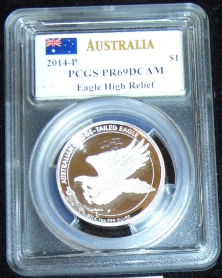 2014-P Australia $1 PCGS PR69 DCAM High Relief.