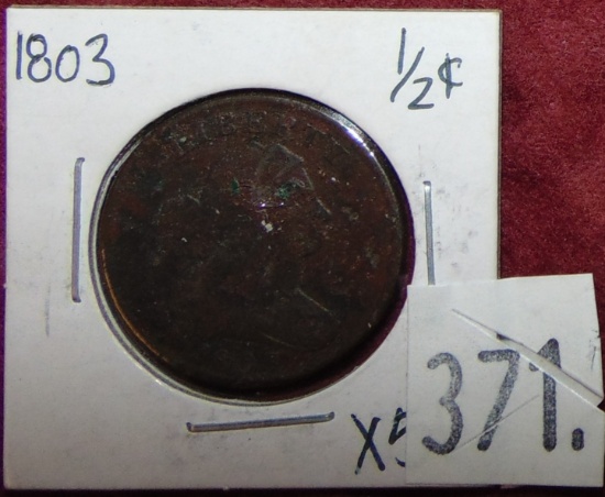 1803 Draped Bust Half Cent.