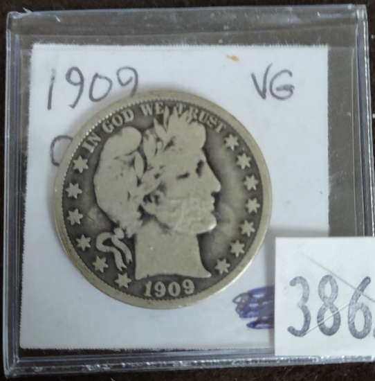 1909-O Barber Half Dollar VG.