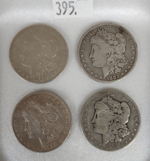 (4) Morgan Dollars: 1882, 1882-O, 1898, 1898-O.