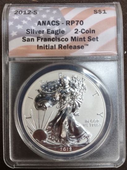 2012-S Silver Eagle ANACS RP70 Initial Release.