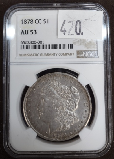 1878-CC Morgan Dollar NGC AU53.