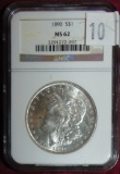 1890 Morgan Dollar NGC MS62.