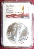 2021 Silver Eagle T-2 First Release NGC MS70.