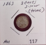 1863 3¢ piece (trime)(low mintage).