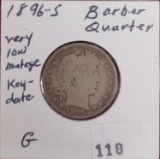 1896-S Barber Quarter G (very low mintage).