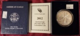 2012-W Silver Eagle MS+ (mint box and paper).