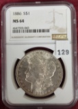 1886 Morgan Dollar NGC MS64.
