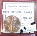 1989 Silver Eagle MS69 (4th year).