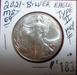 2021 Silver Eagle T-2 First Release MS69.
