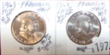 (2) 1963 Franklin Half Dollars MS65 (last year 90% Silver).