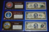 (3) 2013 $2 FRN Army, Air Force, Marines, UNC.
