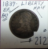 1837 Liberty Half Dollar EF-AU50 (full Liberty). Rare.