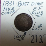 1831 Capped Bust Dime EF40 Plus (nice color). Rare.