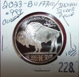 2023 Buffalo/Indian 1 Oz. .999 Silver Round BU. WOW!