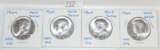 1968-D, (3) 1969-D Kennedy Half Dollars.