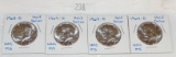 (4) 1964 Kennedy Half Dollars.