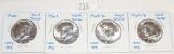 1966, 1967, 1968-D, 1969-D Kennedy Half Dollars.