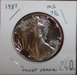 1987 Silver Eagle MS70.