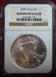 2008 Silver Eagle NGC Gem UNC.