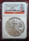 2011 (S) Silver Eagle NGC MS69.