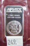 APMEX 1 Troy Oz. .999 Fine Silver Bar.