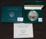 1989 Silver Eagle (in original box with COA).