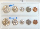 1964, 1964-D U.S. Sets ($1.70 in 90% Silver).