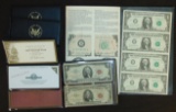 Currency: $1, $2 (red seal), $5 (red seal) ($21 face value).