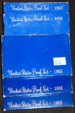 (5) U.S. Proof Sets: (3) 1968, (2) 1969.