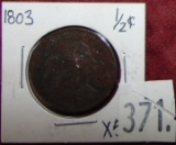 1803 Draped Bust Half Cent.