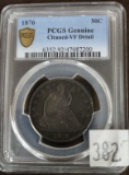 1876 Half Dollar PCGS Genuine Cleaned VF Detail.