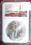 2021 Silver Eagle T-2 First Release NGC MS70.