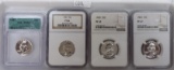 (4) Washington Quarters: 1957 ICG PR68, 1957 NGC PF66, 1959 NGC PF67, 1963 NGC PF67.